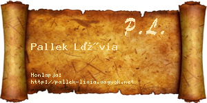 Pallek Lívia névjegykártya